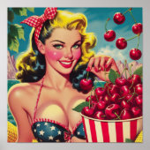 Niedliches Cherry-Button Poster (Vorne)
