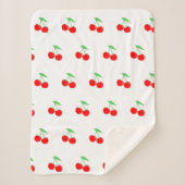 Niedliches Cherry Muster rot/weiß | Geschenk Sherpadecke (Vorderseite)
