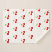Niedliches Cherry Muster rot/weiß | Geschenk Sherpadecke (Vorderseite (Horizontal))
