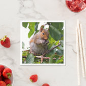 Niedliches Cherry Picking Eastern Gray Eichhörnche Serviette (Beispiel)