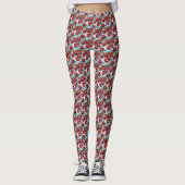 Niedliches Cherry und blaues Kariertes Muster Leggings (Vorderseite)