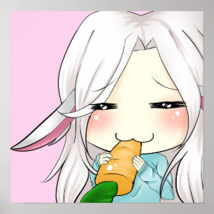 Niedliches Chibi-Girl mit Hasenposter Poster