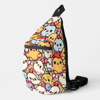 Niedliches Chibi-Hühnermuster Crossbody Bag