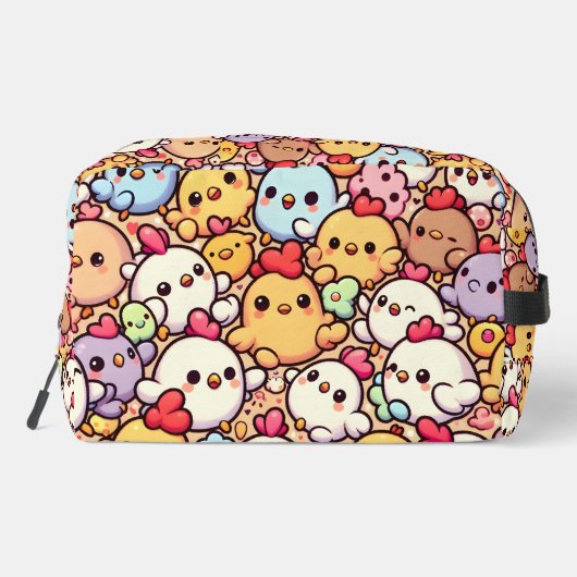 Niedliches Chibi-Hühnermuster Waschbeutel (Rückseite)