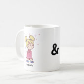 Niedliches Chibi-Paar mit bearbeitbaren Namen Kaffeetasse (Vorderseite Links)