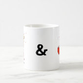 Niedliches Chibi-Paar mit bearbeitbaren Namen Kaffeetasse (Mittel)