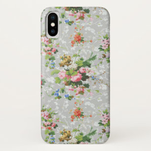 Niedliches Chic Mädchenhaftes Blumen-Grau Hintergr Case-Mate iPhone Hülle