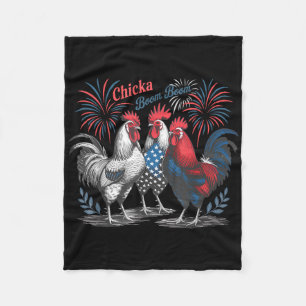 Niedliches Chicka Boom Funny Chicken 4. Juli Pa Fleecedecke