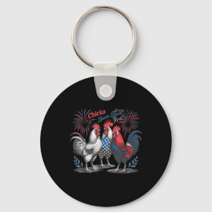 Niedliches Chicka Boom Funny Chicken 4. Juli Pa Schlüsselanhänger