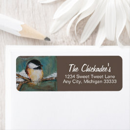 Niedliches Chickadee Bird Art Label