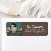 Niedliches Chickadee Bird Art Label (Insitu)