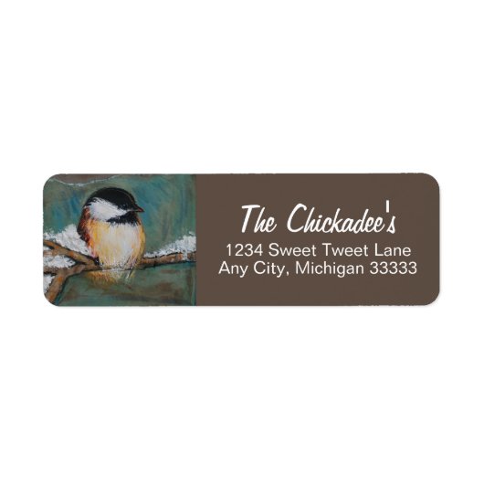 Niedliches Chickadee Bird Art Label (Vorne)
