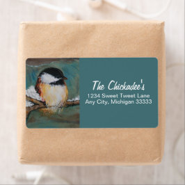 Niedliches Chickadee Song Bird Label
