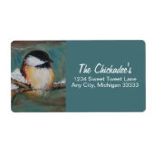 Niedliches Chickadee Song Bird Label (Vorne)