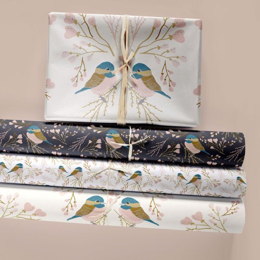 Niedliches Chickadee Trio Entdeckungsgeschenk Geschenkpapier Set