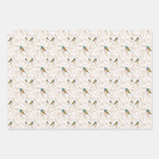 Niedliches Chickadee Trio Entdeckungsgeschenk Geschenkpapier Set (Vorderseite 3)