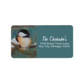 Niedliches Chickadee Winter Song Bird Label Adressaufkleber (Vorne)
