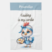 Niedliches Chicken Cooking Frühstück Funny Kitekar Geschirrtuch (Vertikal)