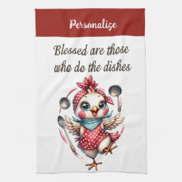 Niedliches Chicken Cooking Funnyy Kitchen Zitat Geschirrtuch