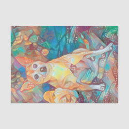 Niedliches Chihuahua Art Blue Brown Dog Portrait Seidenpapier