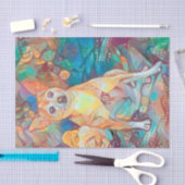 Niedliches Chihuahua Art Blue Brown Dog Portrait Seidenpapier (Handwerk)