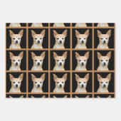 Niedliches Chihuahua Dog Black Tan Muster Design Geschenkpapier Set (Vorderseite 2)