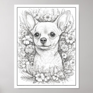 Niedliches Chihuahua Dog Coloring Poster