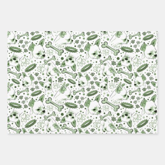 Niedliches Chihuahua Dog Wrapping Papier Set 3 (Vorderseite 3)