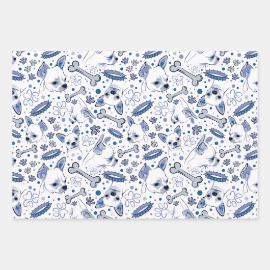 Niedliches Chihuahua Dog Wrapping Papier Set 3 (Vorderseite 2)