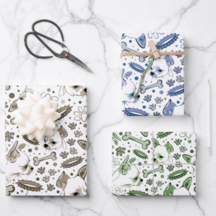 Niedliches Chihuahua Dog Wrapping Papier Set 3