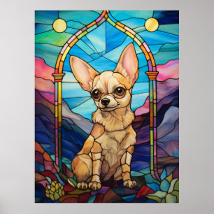 Niedliches Chihuahua-Fenster Poster