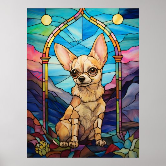 Niedliches Chihuahua-Fenster Poster (Vorne)