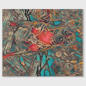 Niedliches Chihuahua Hund Aquamarin-braunes Portra Geschenkpapier (Flach)