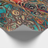 Niedliches Chihuahua Hund Aquamarin-braunes Portra Geschenkpapier (Ecke)