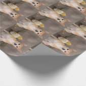 Niedliches Chihuahua Hund Blumenmuster Geschenkpapier (Ecke)