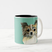 Niedliches Chihuahua-Hundeporträt Zweifarbige Tasse (VorderseiteRechts)