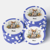 Niedliches Chihuahua in Blume Pokerchips (Stapel)