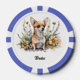 Niedliches Chihuahua in Blume Pokerchips