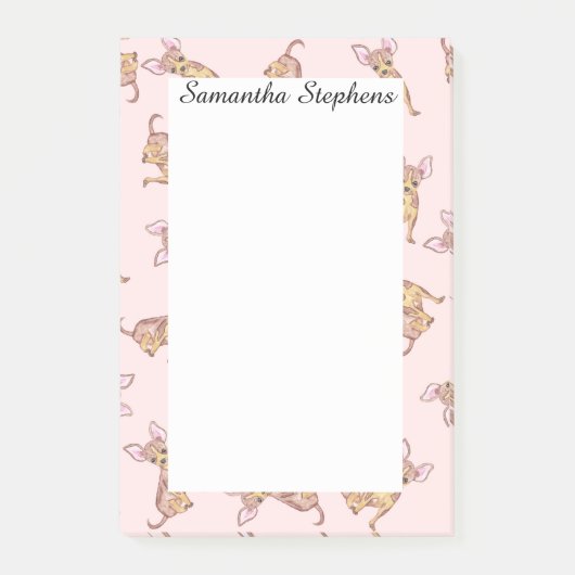 Niedliches Chihuahua Wasserfarbe Pinot Post-it Klebezettel (Vorderseite)