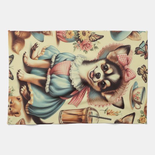 Niedliches Chihuahua-Welpenbild Geschirrtuch (Horizontal)