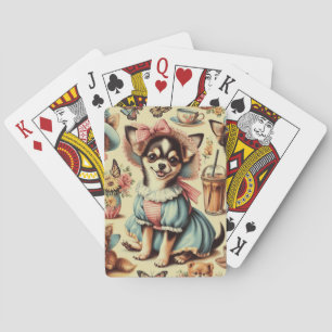 Niedliches Chihuahua-Welpenbild Spielkarten