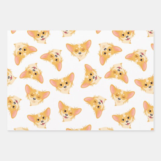Niedliches Chihuahua Wrapping Paper Flat Sheet Set Geschenkpapier Set (Vorderseite 2)
