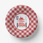 Niedliches Chill Grill GRILLEN Party Pappteller (Vorderseite)