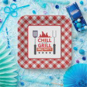 Niedliches Chill Grill GRILLEN Party Pappteller (Party)