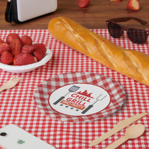 Niedliches Chill Grill GRILLEN Party Pappteller