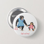 Niedliches Chimp 'Best Tante ever' Abzeichen Button (Vorne & Hinten)