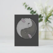 Niedliches Chinchilla-Geschenk Yin Yang Rodent Pet Postkarte (Stehend Vorderseite)