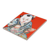 Niedliches Chinesisch lachen Viel Glück Buddha auf Fliese (Seite)