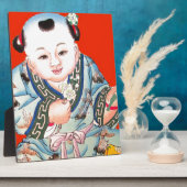 Niedliches Chinesisch lachen Viel Glück Buddha auf Fotoplatte (Seite)