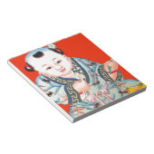 Niedliches Chinesisch lachen Viel Glück Buddha auf Notizblock (angewinkelt)